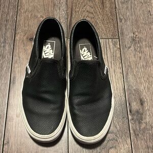 Black leather vans